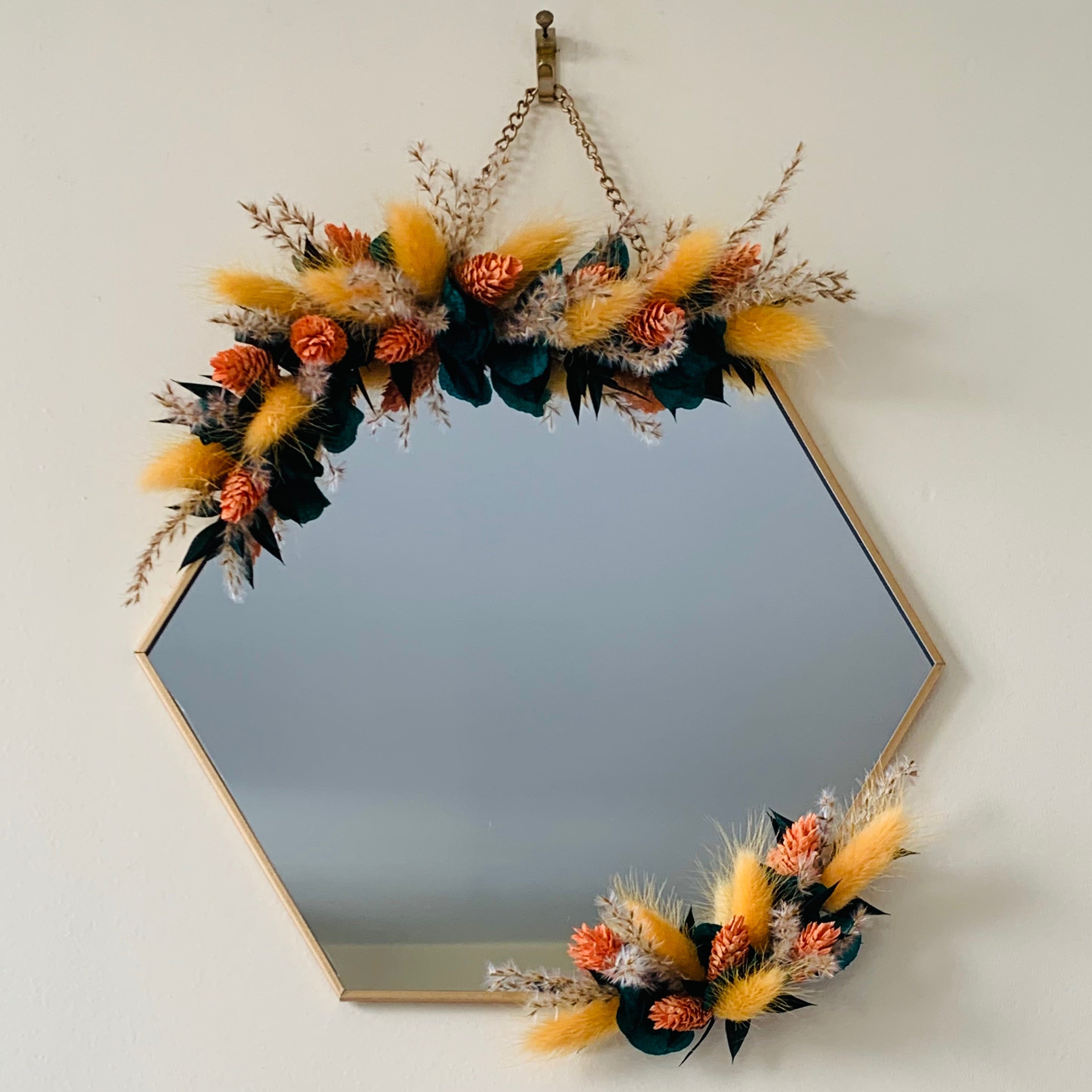 Miroir fleuri polygonal