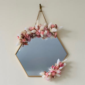 Miroir fleuri polygonal
